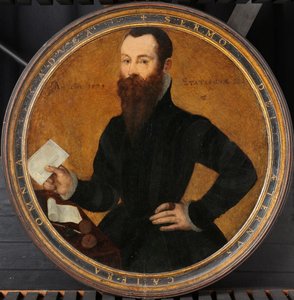 Porträtt av Adam Wachendorff, med en Putto som blåser bubblor Porträtt av en man. På verso en Putto blåser bubblor
