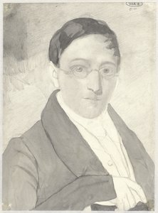 Porträtt av en herre med glasögon av Cornelis Kruseman