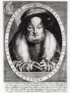 Porträtt av Henrik VIII, graverad av Peter Isselburg, 1646