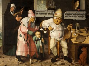 Bälgmender Efter Hieronymus Bosch, ca. 1550.