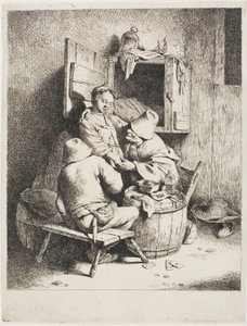 En man som smeker den unga värdinnan av Cornelis Pietersz. Bega