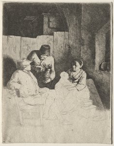 Mamman sitter på ett värdshus, mitten av 1600-talet. av Cornelis Pietersz Bega