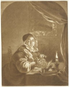 Dam vid levande ljus av Cornelis Ploos van Amstel (signed by artist)