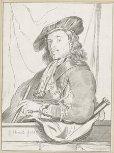 Man vid bröstvärn av Cornelis Ploos van Amstel (signed by artist)