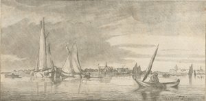 flod vy av Cornelis Ploos van Amstel (signed by artist)