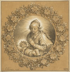 Maria med Kristusbarn Jungfru Maria och Jesusbarnet av Cornelis Ploos van Amstel