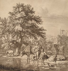 Herde och herdinna med deras flock, 1763, publicerad 1765. av Cornelis Ploos van Amstel