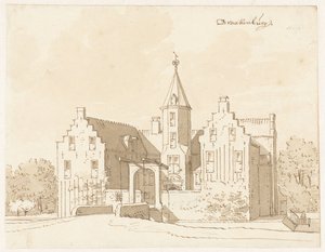 Slott Drakenburg nära Baarn av Cornelis Pronk (possibly)