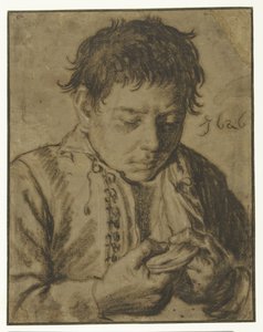 Pojke plockar av loppor, halvlängd av Cornelis Saftleven