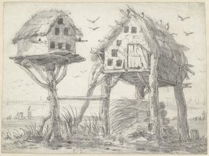 Två duvhus av Cornelis Saftleven