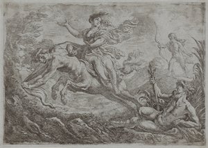 Nessus träffas av Hercules giftpil