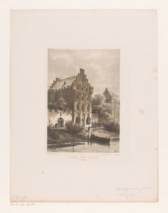 Hus längs vattnet Houses of Nobles (1200-talet) (titel på objekt) av Cornelis Springer