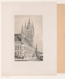 Tydsalen i Ypres Rådhus från 1200-talet (Halte Yperen) (titel på objekt) av Cornelis Springer