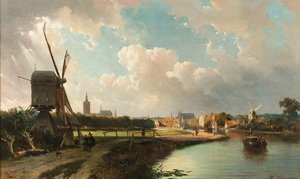 Utsikt över Haag från Delftse Vaart på 1600-talet