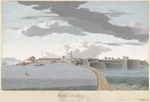 Fort Galle i Ceylon, sett från landsidan Piento Gale of the Country Road (titel på objekt)