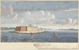 Fort Hammenhiel (Hummenil) i Ceylon, sett från havet Fortres Hammenhiel från havet (titel på objekt)