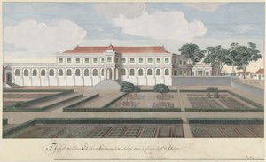 Guvernörens hus med trädgården i Colombo på Ceylon 
