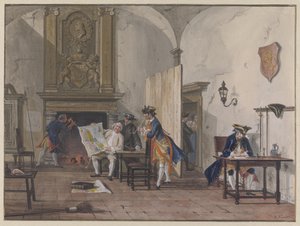 Officerare i ett vaktrum av Cornelis Troost