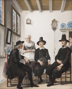 Saartje Jans blir tillfrågad om sin hand i äktenskapet, 1738 av Cornelis Troost