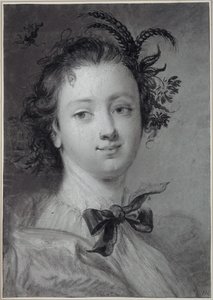 Ung kvinna som personifikation av sommaren av Cornelis Troost