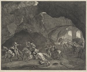 Skottskott under ett rån av Cornelis Visscher (II)