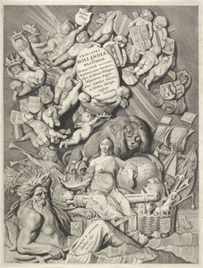 Titeltryck för en serie grevar och grevinnor av Holland, Zeeland och Västra Friesland PRINCIPER / HOLLANDIÆ, / ZELANDIÆ ET FRISIÆ, / (...) / PETRI SCRIVERII (titel på objekt) Grevar och grevinnor av Holland, Zeeland och Västra Friesland (serietitel) Prins av Cornelis Visscher (II)
