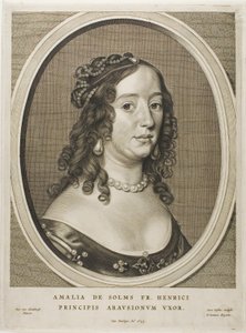 Amalia van Solms, hustru till Frederick Henry, från Nio porträtt av Cornelis Visscher