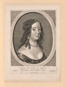 Amalia van Solms, hustru till Frederick Henry, från Nio porträtt av Cornelis Visscher