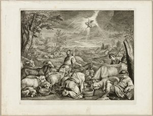 Ängeln som rusar Abraham av Cornelis Visscher