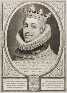 Filip III, kung av Spanien, från Principes Hollandiae, Zelandiae, et Frisiae av Cornelis Visscher