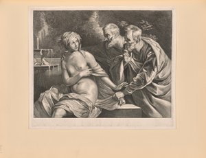 Susanna och de äldre, från kabinett Reynst av Cornelis Visscher