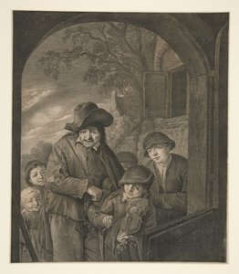 Utan titel (Musiker vid en värdshusdörr) av Cornelis Visscher