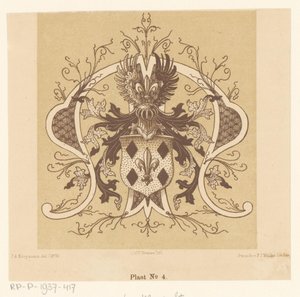 Heraldiskt vapen för familjen Van Mansvelt av Cornelis Willem Hendrik Verster van Wulverhorst