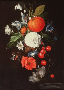 Stilleben med frukt och blommor av Cornelis de Heem