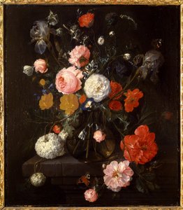 Vas med blommor, ca 1670-80