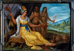 Fyra delar av världen: Amerika. Målning av Cornelis De Baellieur (1607-1671), flamländsk skola