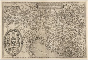 1593 års karta över Donau av Cornelis de Jode