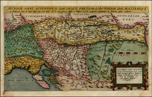 1593 års karta över norra Balkan av Cornelis de Jode