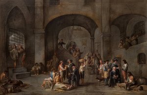 Besöka fångarna (Ur en cykel med de sju barmhärtighetsverken). Omkring 1640