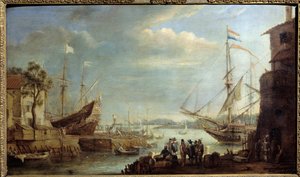 Havshamn på 1600-talet Målning av Cornelius de Waez (1592-1667) 1600-talet Chalons sur Marne, Museum of Fine Arts