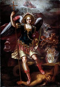 Ärkeängeln Sankt Mikael (olja på trä