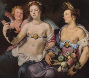 Venus, Amor och Ceres av Cornelis van Haarlem