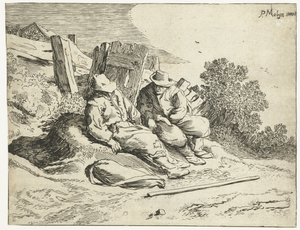 Bönder vid sidan av vägen Fyra landskap (serietitel) av Cornelis van Kittensteyn (attributed to)