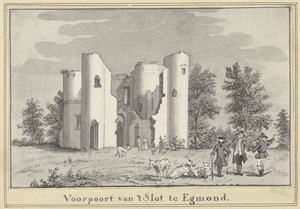 Ruinerna av slottet i Egmond av Cornelis van Noorde (attributed to)