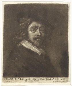Porträtt av Frans Hals med hatt av Cornelis van Noorde (attributed to workshop of)