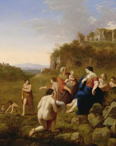 Fyndet av Moses av Cornelis van Poelenburgh or Poelenburch