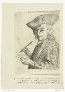 Självporträtt med penna och teckning av Cornelis van den Berg