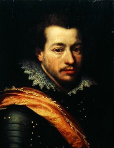 Porträtt av en man i rustning (olja på panel) av Cornelius Janssen van Ceulen
