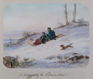 Taboggining i Kanada av Cornelius Krieghoff