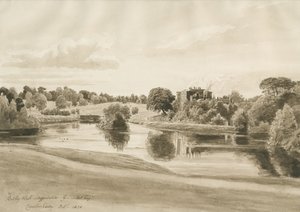 Betley Hall: sepiatvättteckning, okt 1820